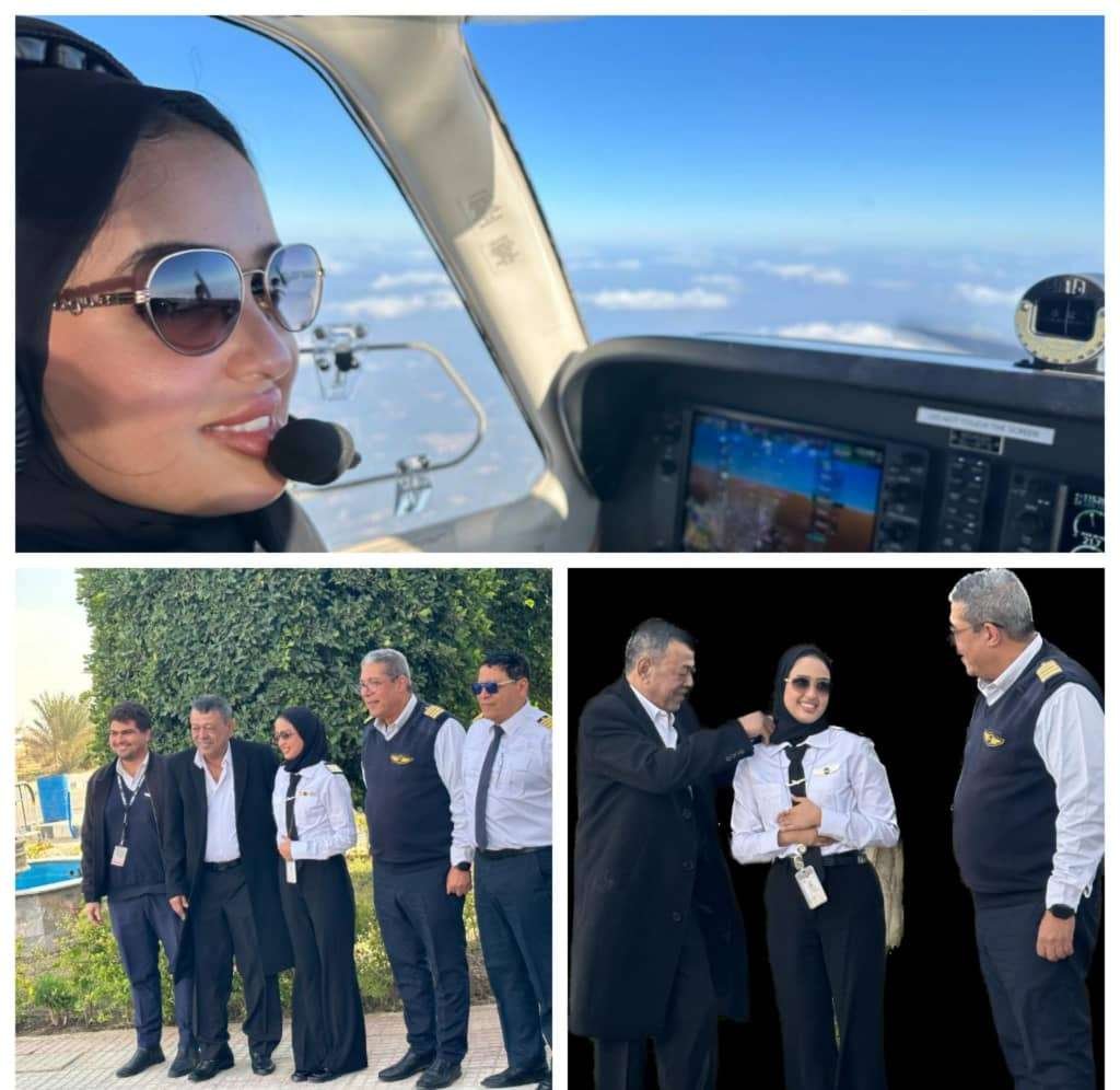 شاهد بالصورة.. أول فتاة طيارة من أبين وثاني كابتن طيار بالجمهورية
