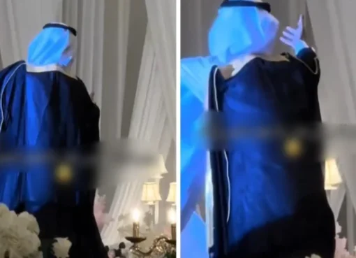 شاهد: ردة فعل طريفة من عريس لحظة رؤيته العروس في حفل الزفاف