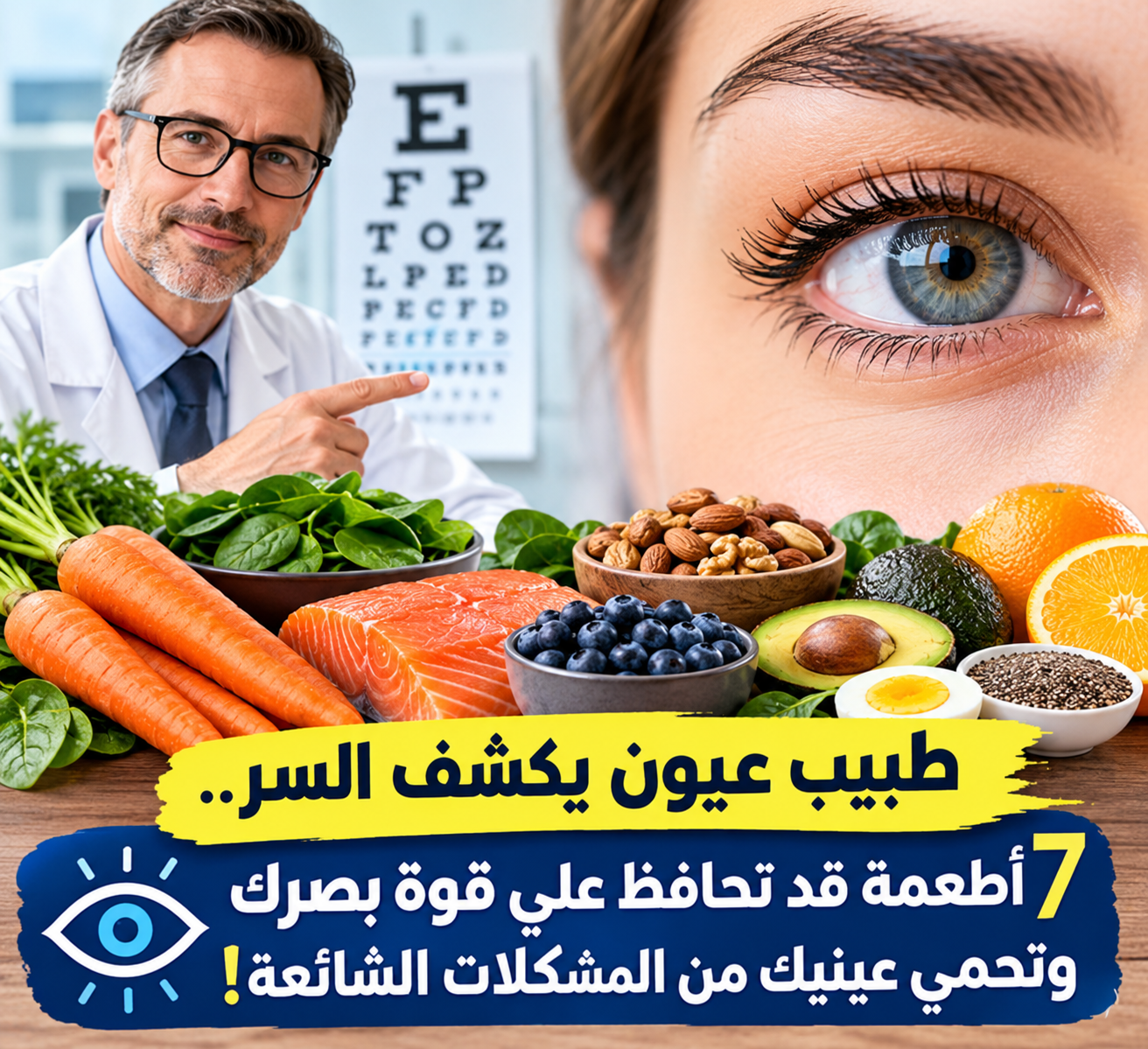 طبيب عيون يكشف السر.. 7 أطعمة قد تحافظ على قوة بصرك وتحمي عينيك من المشكلات الشائعة!